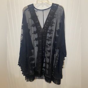 Black lace boho tunic